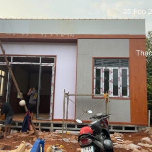 Thi công nhà lắp ghép panel,ốp tường,trần nhựa nano tại Đồng Nai (Bình Phước cũ)