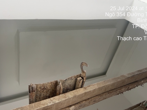 Thi công trần thạch cao - Nhà chú khoa tiến hưng