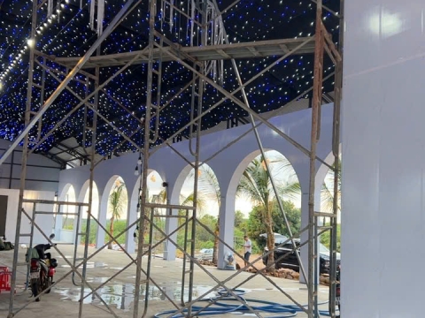 Nhà hàng tiệc cưới bom bo,minh hưng ốp nhựa nano, Bình Phước