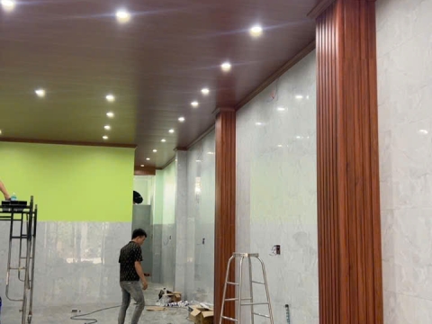 Thi công tại Bù Nho trần nhựa nano,cột lam sóng